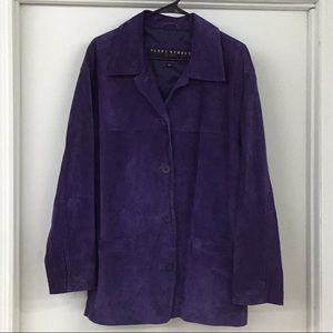 FLEET STREET Purple Suede LeatherJacket L